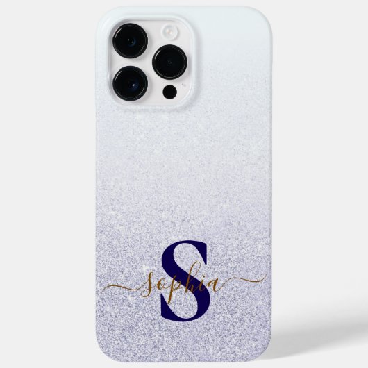 Elegant Glitter monogrammed naam Case-Mate iPhone Case (Achterkant)