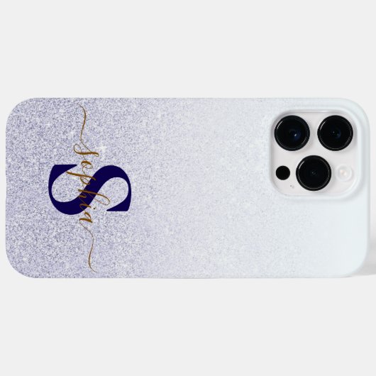 Elegant Glitter monogrammed naam Case-Mate iPhone Case (Achterkant (horizontaal))