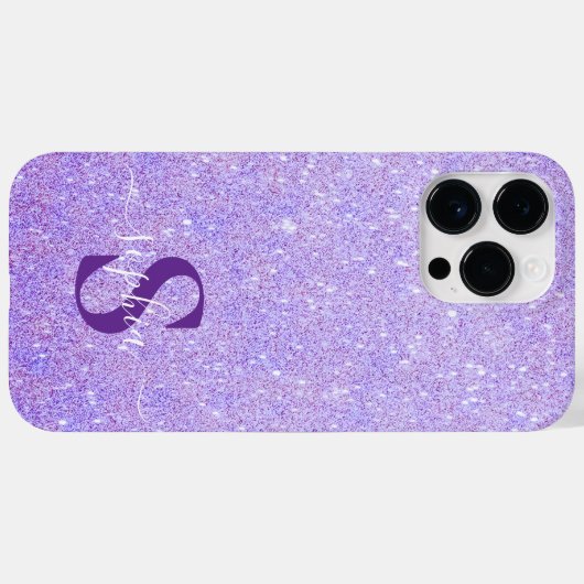 Elegant Glitter monogrammed naam Case-Mate iPhone Case (Achterkant (horizontaal))
