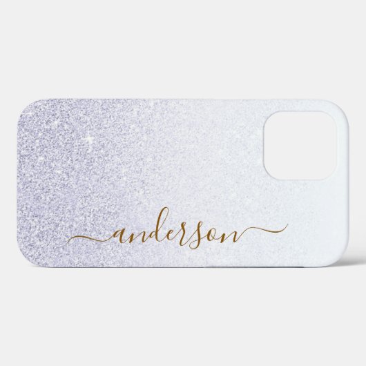 Elegant Glitter monogrammed naam Case-Mate iPhone Case (Achterkant (horizontaal))