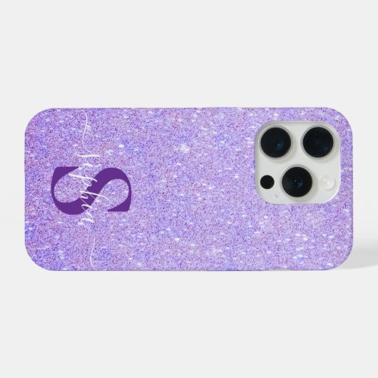 Elegant Glitter monogrammed naam iPhone Hoesje (Achterkant horizontaal)