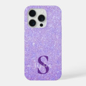 Elegant Glitter monogrammed naam iPhone Hoesje (Achterkant)