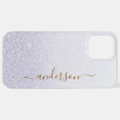 Elegant Glitter monogrammed naam iPhone Hoesje (Achterkant horizontaal)