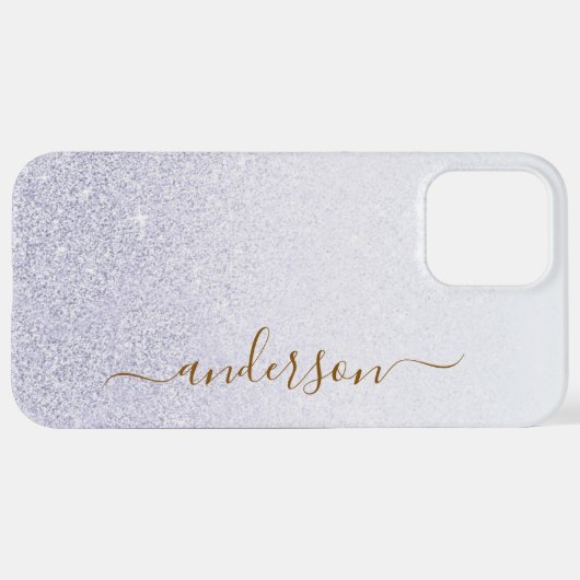 Elegant Glitter monogrammed naam iPhone Hoesje (Achterkant horizontaal)