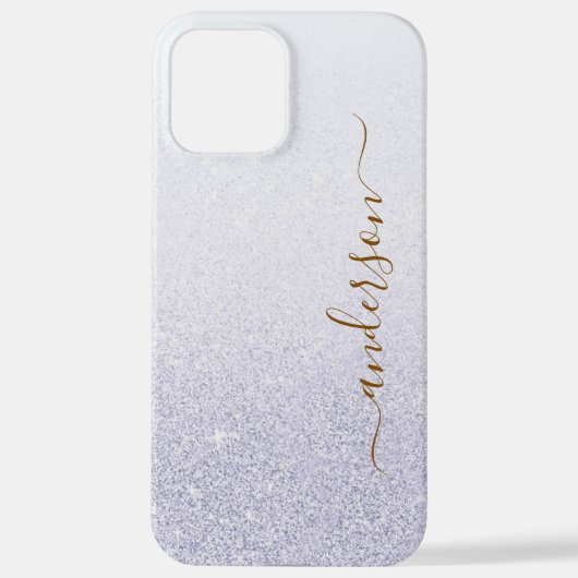 Elegant Glitter monogrammed naam iPhone Hoesje (Achterkant)