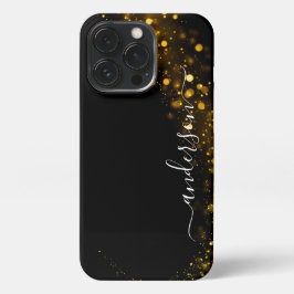 Elegant Glitter monogrammed naam iPhone 13 Pro Hoesje