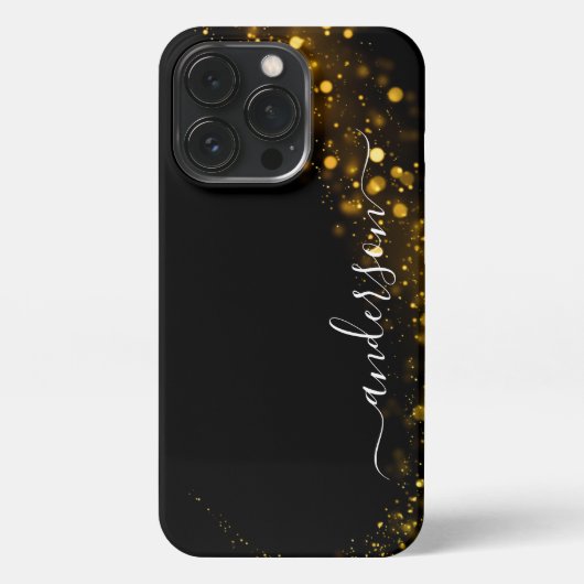 Elegant Glitter monogrammed naam iPhone Hoesje (Achterkant)