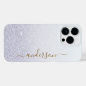 Elegant Glitter monogrammed naam iPhone Hoesje (Achterkant horizontaal)