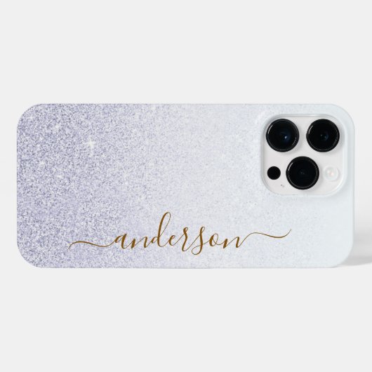 Elegant Glitter monogrammed naam iPhone Hoesje (Achterkant horizontaal)