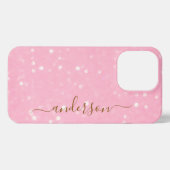 Elegant Glitter monogrammed naam iPhone Hoesje (Achterkant horizontaal)