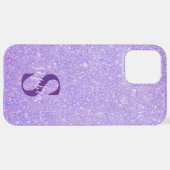 Elegant Glitter monogrammed naam iPhone Hoesje (Achterkant horizontaal)