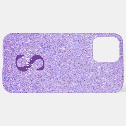 Elegant Glitter monogrammed naam iPhone Hoesje (Achterkant horizontaal)