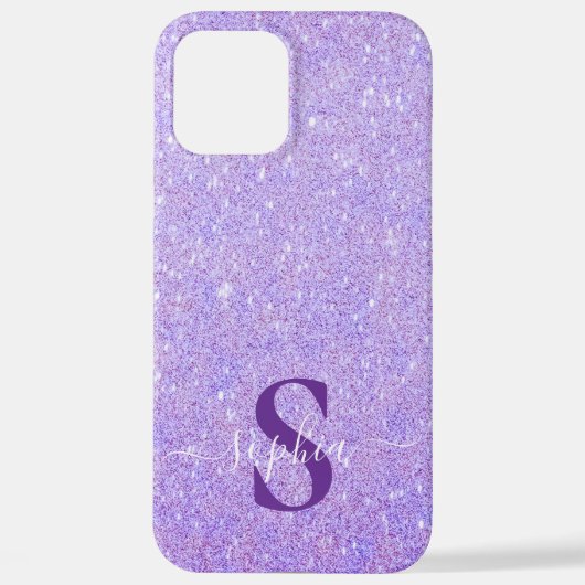 Elegant Glitter monogrammed naam iPhone Hoesje (Achterkant)