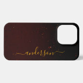 Elegant Glitter monogrammed naam iPhone Hoesje (Achterkant horizontaal)