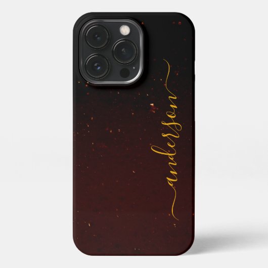 Elegant Glitter monogrammed naam iPhone Hoesje (Achterkant)