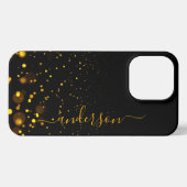 Elegant Glitter monogrammed naam iPhone Hoesje (Achterkant horizontaal)