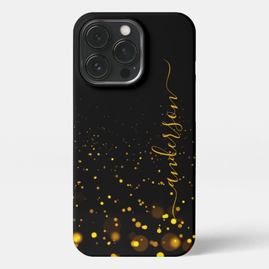 Elegant Glitter monogrammed naam iPhone Hoesje (Achterkant)