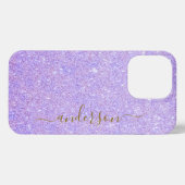 Elegant Glitter monogrammed naam iPhone Hoesje (Achterkant horizontaal)