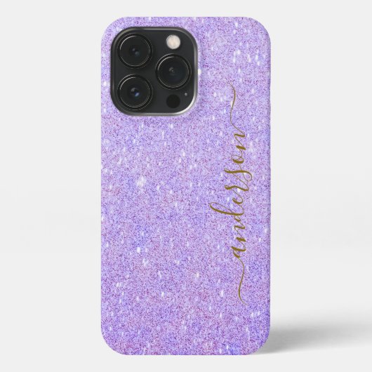 Elegant Glitter monogrammed naam iPhone Hoesje (Achterkant)