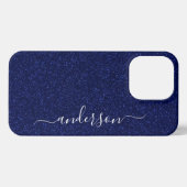 Elegant Glitter monogrammed naam iPhone Hoesje (Achterkant horizontaal)