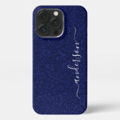 Elegant Glitter monogrammed naam iPhone Hoesje (Achterkant)