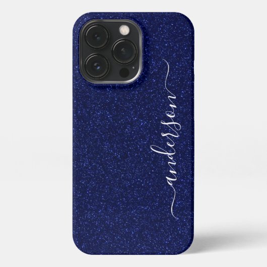 Elegant Glitter monogrammed naam iPhone Hoesje (Achterkant)
