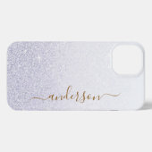 Elegant Glitter monogrammed naam iPhone Hoesje (Achterkant horizontaal)