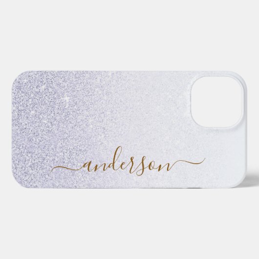 Elegant Glitter monogrammed naam iPhone Hoesje (Achterkant horizontaal)