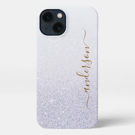 Elegant Glitter monogrammed naam iPhone Hoesje (Achterkant)