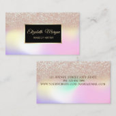 Elegant Glitter Ombre Holographic Lijst Visitekaartje (Voorkant / Achterkant)