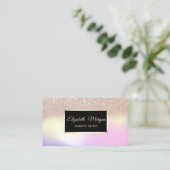 Elegant Glitter Ombre Holographic Lijst Visitekaartje (Staand voorkant)