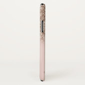 Elegant Glitter Ombre Roos Gold Monogram Case-Mate iPhone Case (Achterkant / rechts)