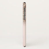 Elegant Glitter Ombre Roos Gold Monogram Case-Mate iPhone Case (Achterkant/links)