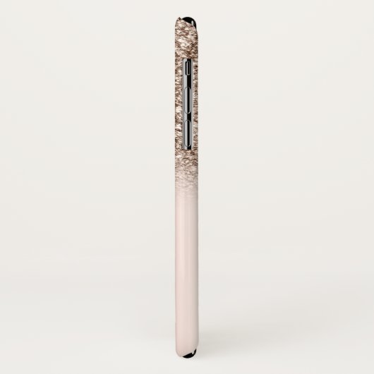 Elegant Glitter Ombre Roos Gold Monogram Case-Mate iPhone Case (Achterkant/links)