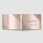 Elegant Glitter Ombre Roos Gold Wedding Gastenboek (Volledig)