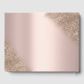 Elegant Glitter Ombre Roos Gold Wedding Gastenboek (Achterkant)