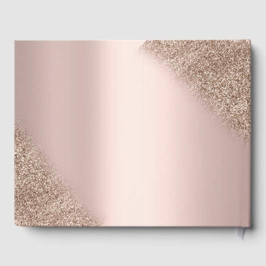Elegant Glitter Ombre Roos Gold Wedding Gastenboek (Achterkant)
