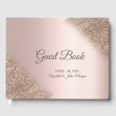 Elegant Glitter Ombre Roos Gold Wedding Gastenboek (Voorkant)