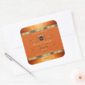 Elegant Glitter Oranje Gold Product Label Voeg Log (Envelop)