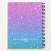 Elegant Glitter Paars Blue Ombre Sketchbook Notitieboek