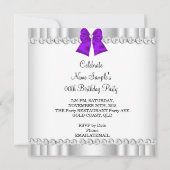 Elegant Glitter Paars Glamor High Heels White Kaart (Achterkant)