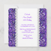 Elegant Glitter Paars Heart Birthday Party Kaart (Achterkant)
