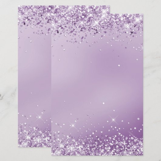 Elegant glitter paars kantoorbenodigdheden van 5,5 briefpapier (Voorkant / Achterkant)