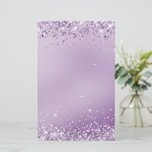 Elegant glitter paars kantoorbenodigdheden van 5,5 briefpapier (Staand voorkant)