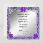 Elegant Glitter Paars Stiletto Birthday Party Kaart (Achterkant)