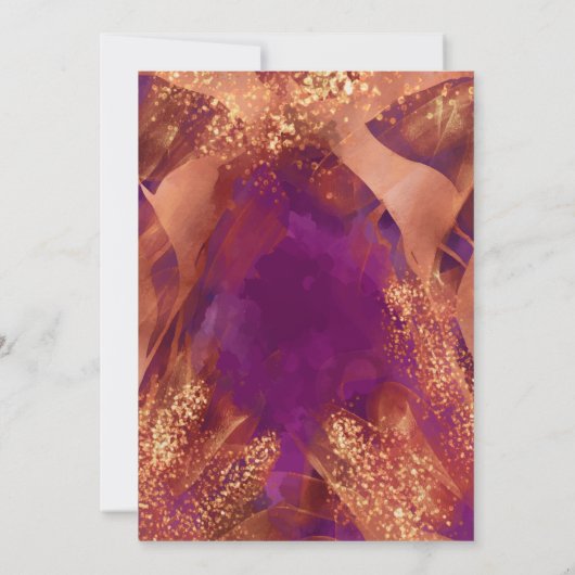 Elegant Glitter Paarse Islamitische bruiloft Kaart (Achterkant)