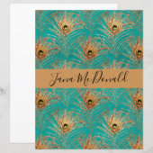 Elegant Glitter Peacock Feathers Gepersonaliseerd (Voorkant / Achterkant)