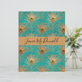 Elegant Glitter Peacock Feathers Gepersonaliseerd (Staand voorkant)