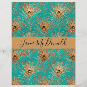 Elegant Glitter Peacock Feathers Gepersonaliseerd