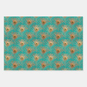 Elegant Glitter Peacock Feathers Patroon Inpakpapier Vel (Voorkant 3)